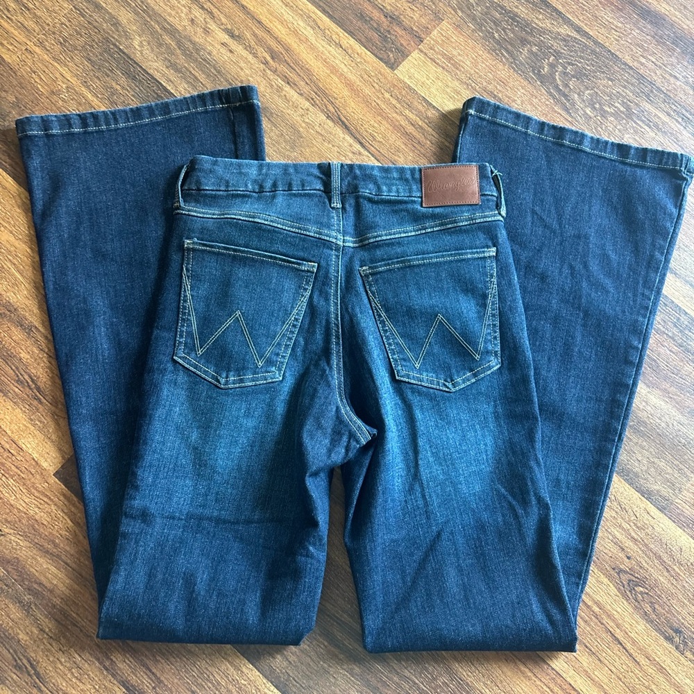 Wrangler Dark Blue Bespoke Flare Jeans for women 27x34